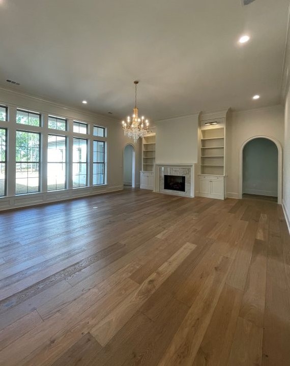 Installed wood flooring in home